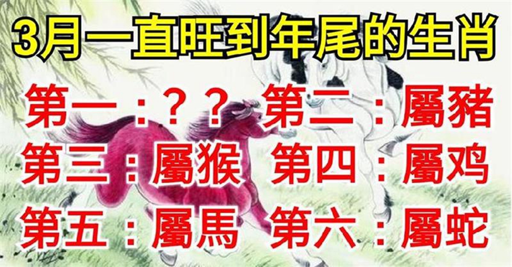 一夜暴富,從3月一直旺到年尾的生肖