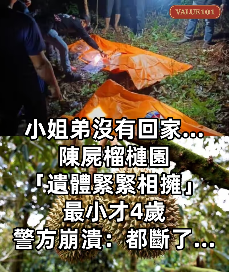 小姐弟沒有回家…陳屍榴槤園「遺體緊緊相擁」最小才4歲 警方崩潰：「都斷了...」